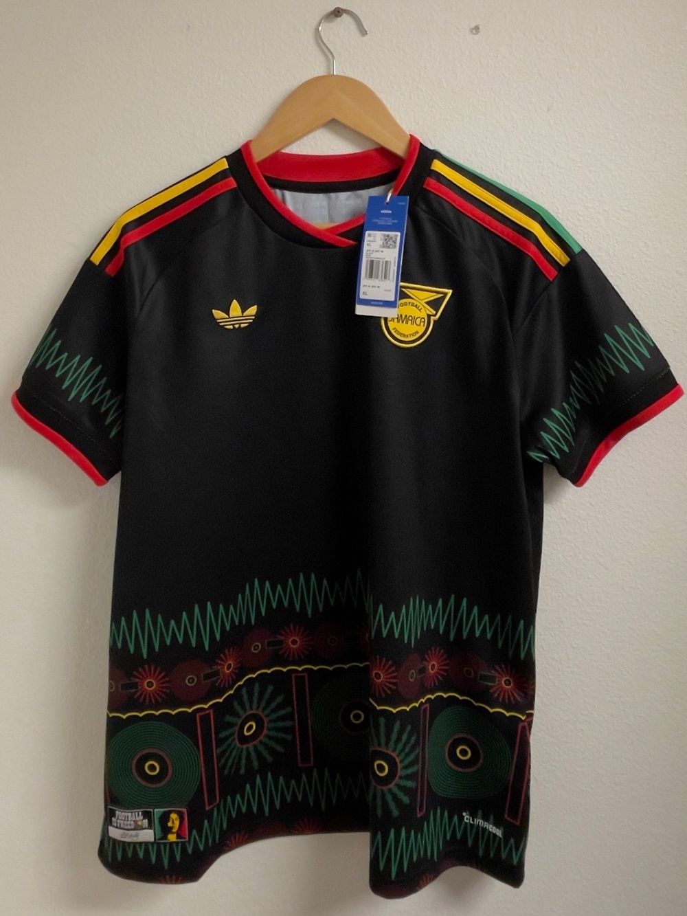 Adidas Jamaica Bob Marley Reggae Girlz Soccer Jersey Black